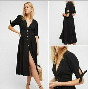 Free People NWT Love of my Life Midi Dress Black L